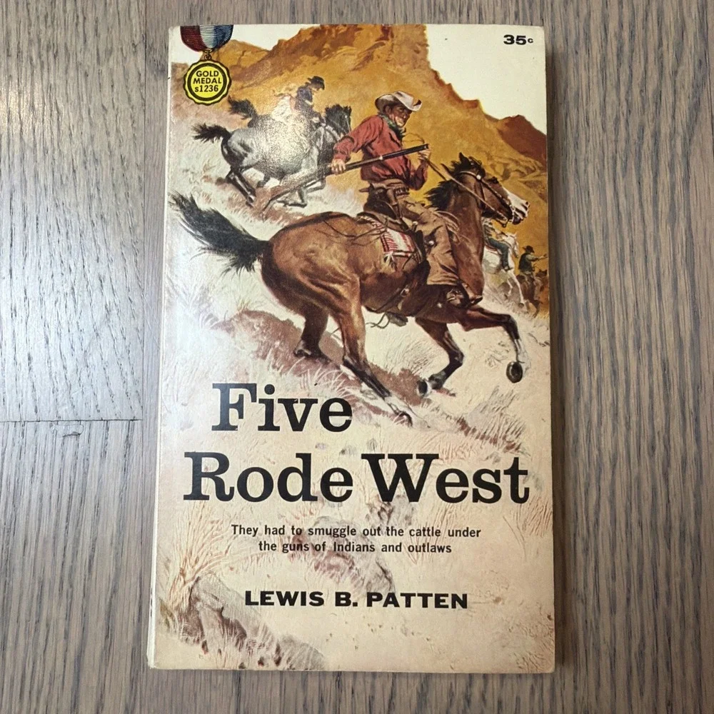 Vintage 1962 FIVE RODE WEST Fawcett Gold Medal PB Paperback‎ Book LEWIS PATTEN